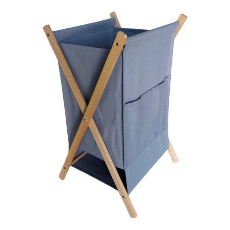Cesto Individual de Ropa con Bolsillo Gris Torne-0