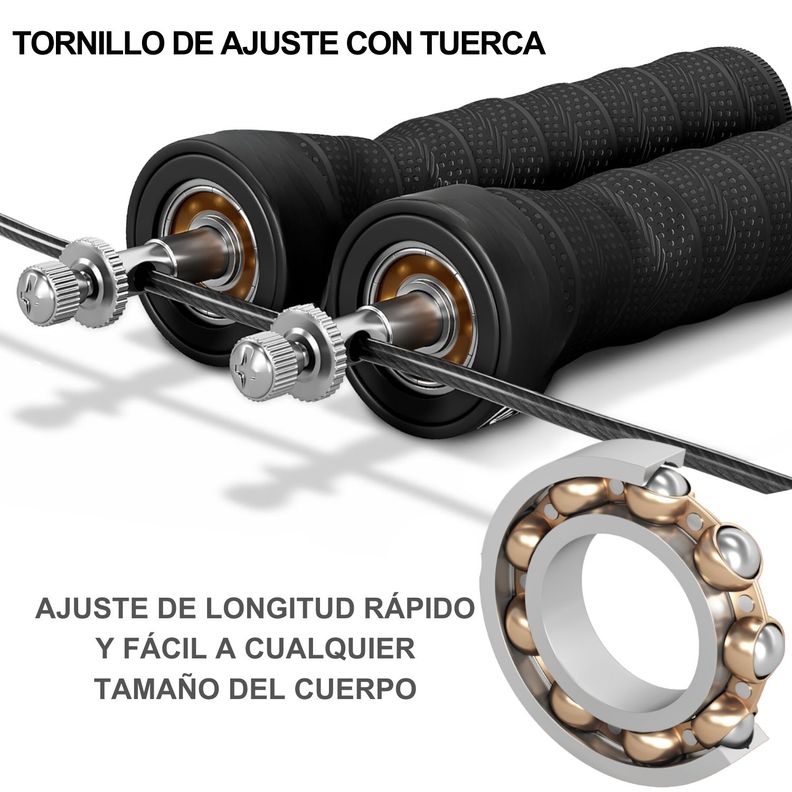 Cuerda para saltar crossfit ajustable con rodamiento + Bolso-1