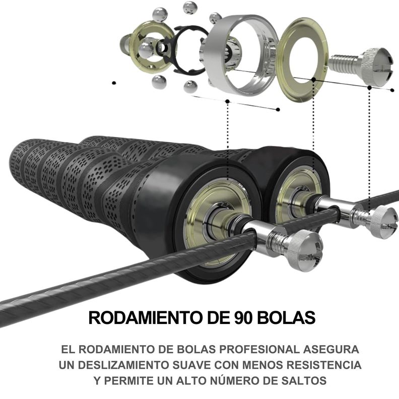 Cuerda para saltar crossfit ajustable con rodamiento + Bolso-2