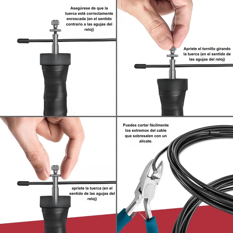 Cuerda para saltar crossfit ajustable con rodamiento + Bolso-7