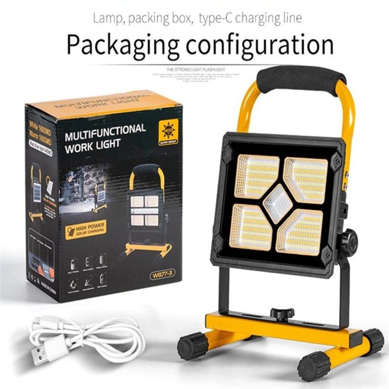Foco Proyector Led Recargable Portátil Trabajo Solar-1