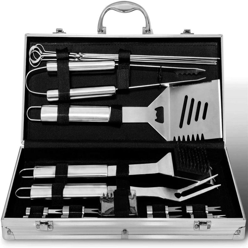 Set Parrillero Asado Barbacoa 18 Pcs En Maleta Kit Parrilla-1
