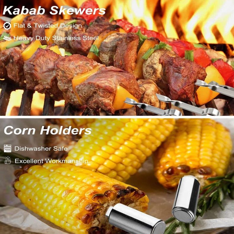 Set Parrillero Asado Barbacoa 18 Pcs En Maleta Kit Parrilla-7