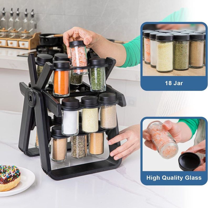 Rack Condimentero Especiero Giratorio Cocina 18 Pcs-2