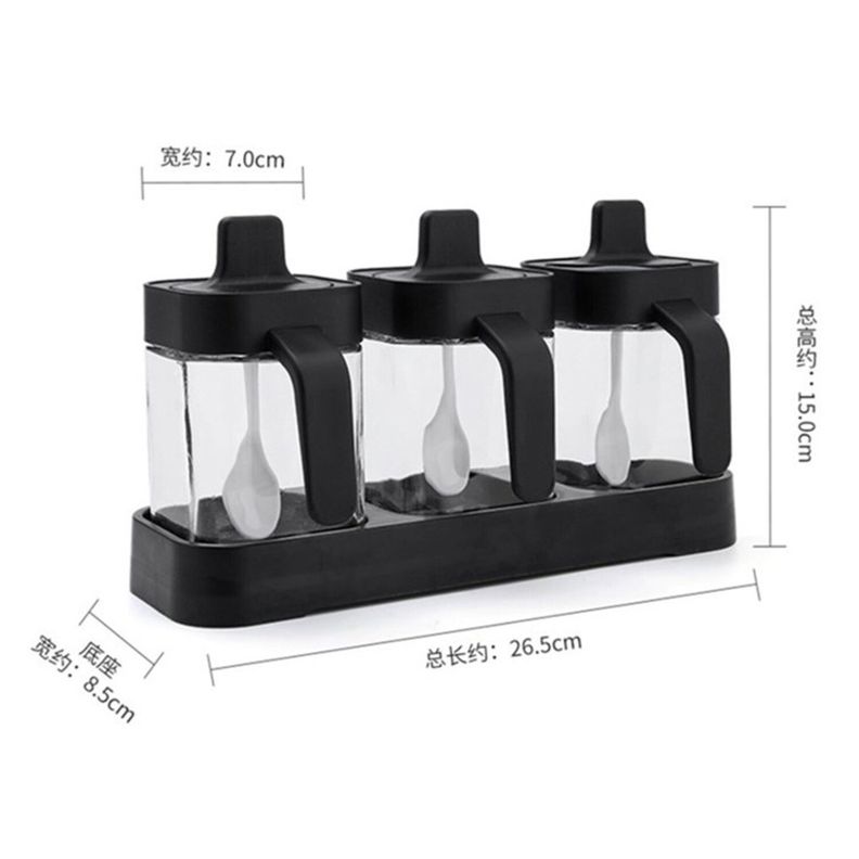 Set Especieros Herméticos 3 Piezas Para Especies Con Cuchara-4