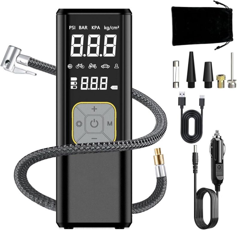 Compresor de Aire para Auto Digital a Batería 12v + Linterna-0