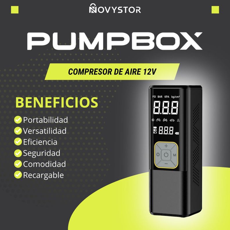 Compresor de Aire para Auto Digital a Batería 12v + Linterna-2