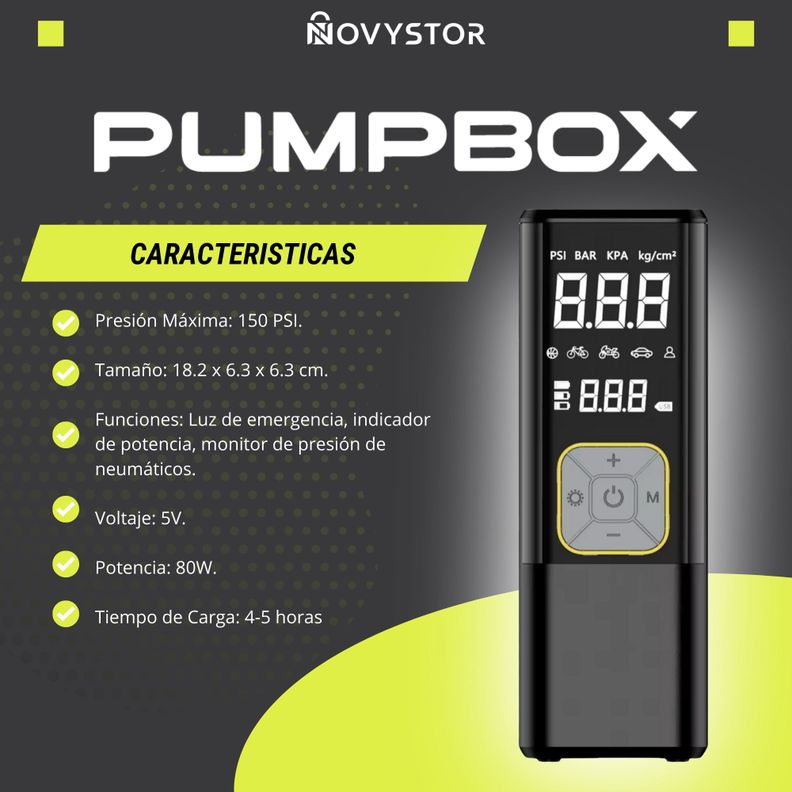Compresor de Aire para Auto Digital a Batería 12v + Linterna-4
