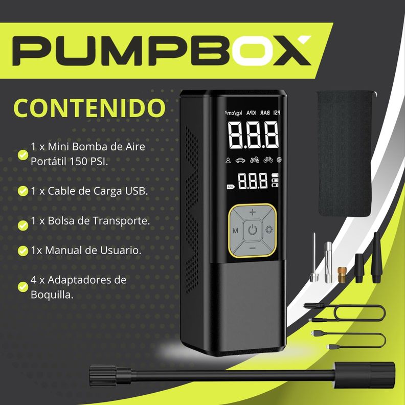 Compresor de Aire para Auto Digital a Batería 12v + Linterna-5