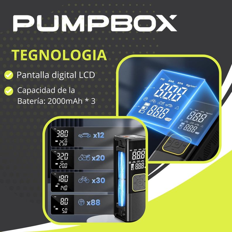 Compresor de Aire para Auto Digital a Batería 12v + Linterna-6