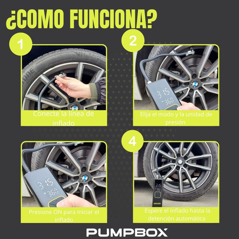 Compresor de Aire para Auto Digital a Batería 12v + Linterna-8