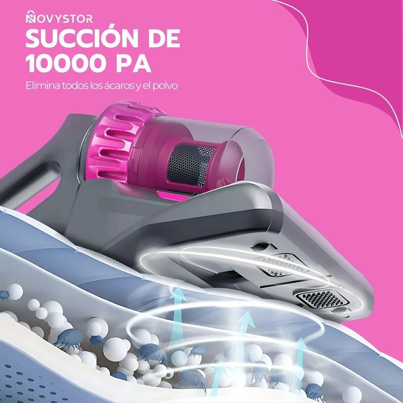 Aspiradora de Ácaros 4en1 Inalámbrica con Luz UV Portátil-3