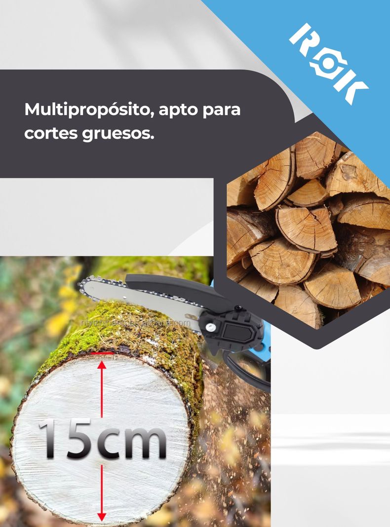 Motosierra de Mano eléctrica Inalámbrica de 6" + 2 Baterías-5