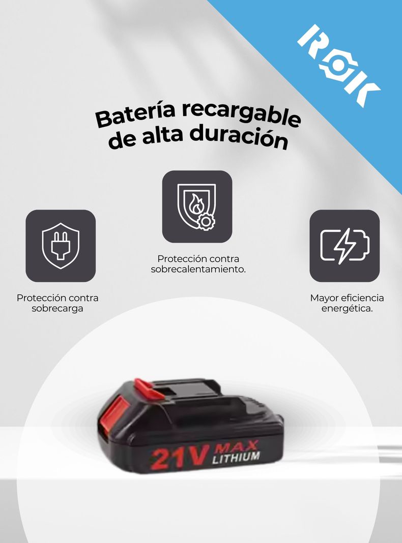 Motosierra de Mano eléctrica Inalámbrica de 6" + 2 Baterías-7
