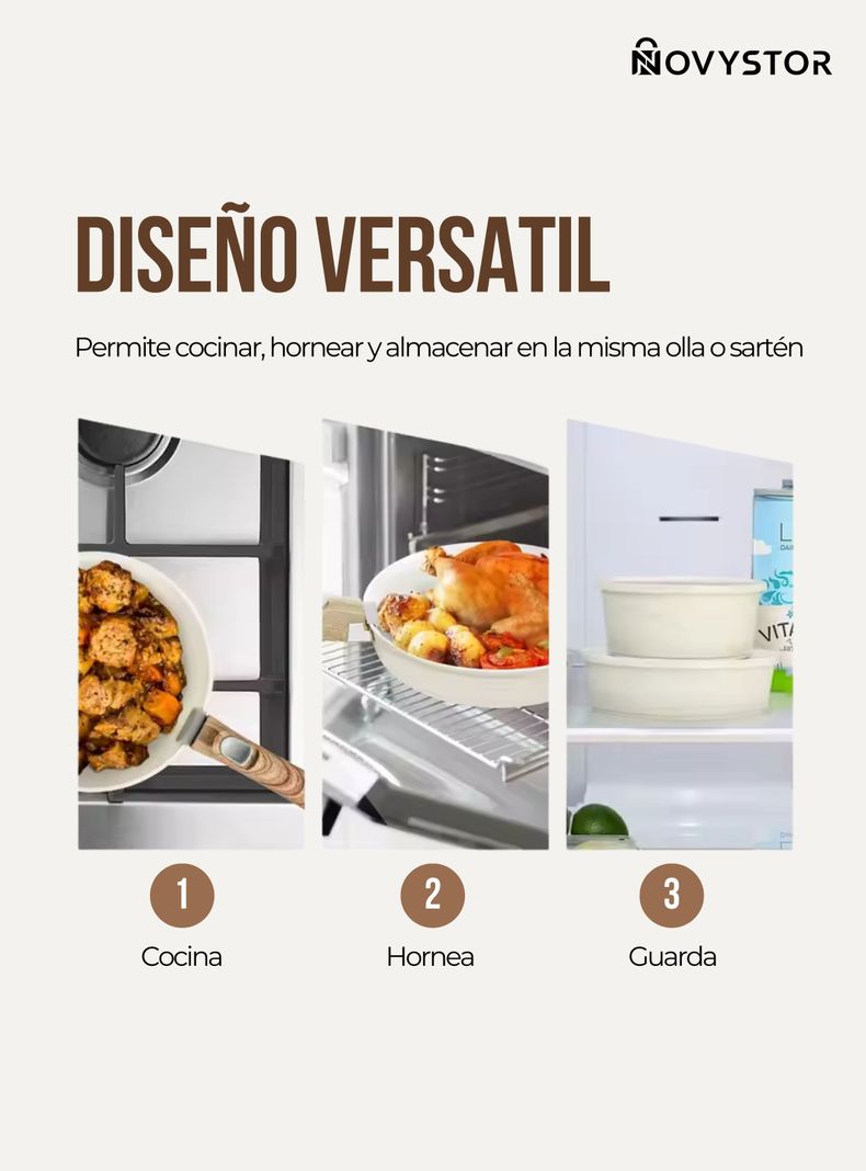 Batería de Cocina - Set Ollas y Sartenes con Mango Extraíble-3