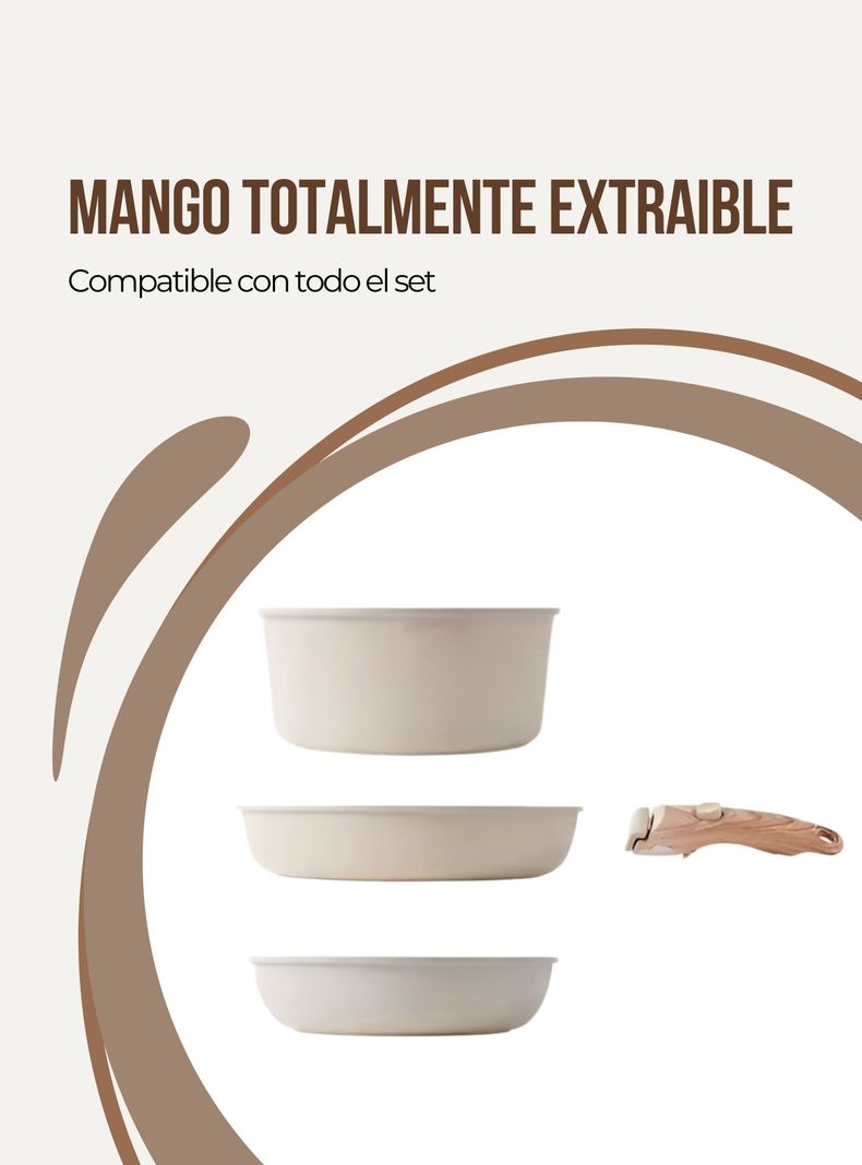 Batería de Cocina - Set Ollas y Sartenes con Mango Extraíble-6