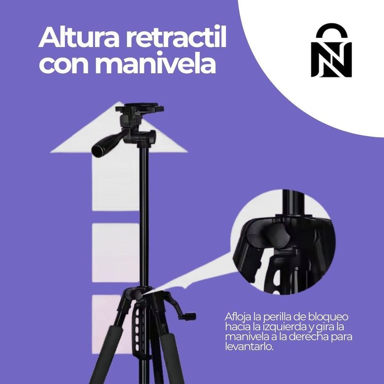 Trípode Profesional compatible con Celular Bolso + Adaptador-4