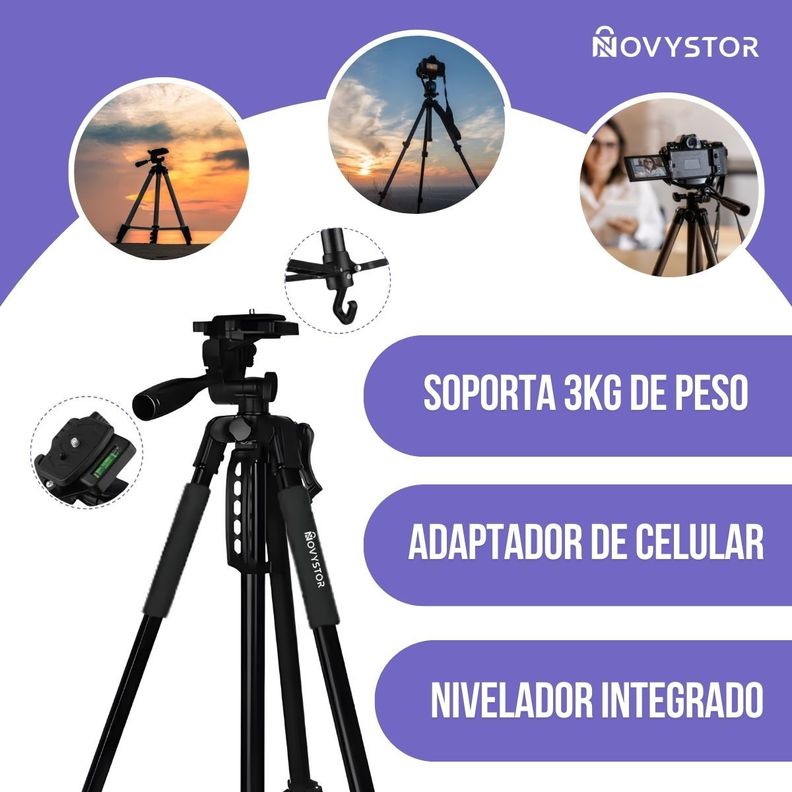 Trípode Profesional compatible con Celular Bolso + Adaptador-7