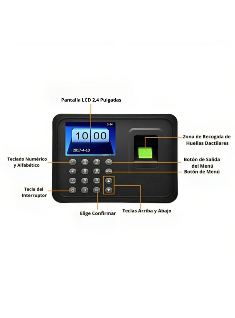 Reloj Control Asistencia Huella Digital Biométrico SXC-08049-9