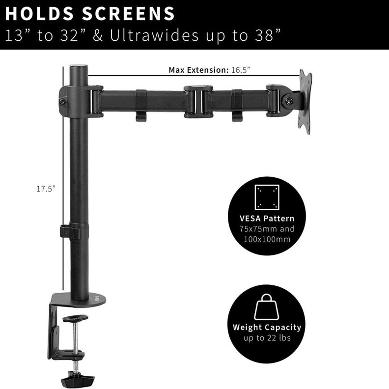 Soporte Un Brazo Monitor 13 A 27 Base Ajustable Articulado-3
