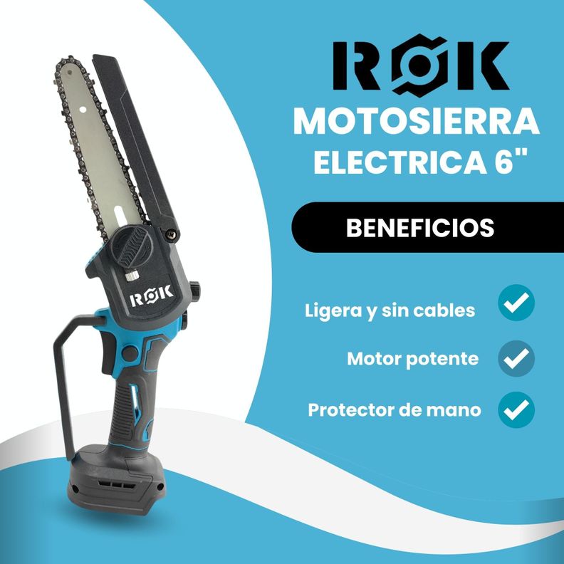 Electrosierra Motosierra inalámbrica 6"+Pantalla+ 2 baterías-2