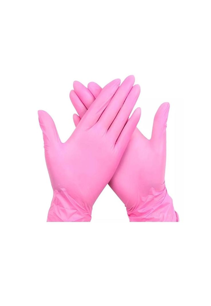 Guantes De Nitrilo Rosado Clean Carrier 100un Talla S-0