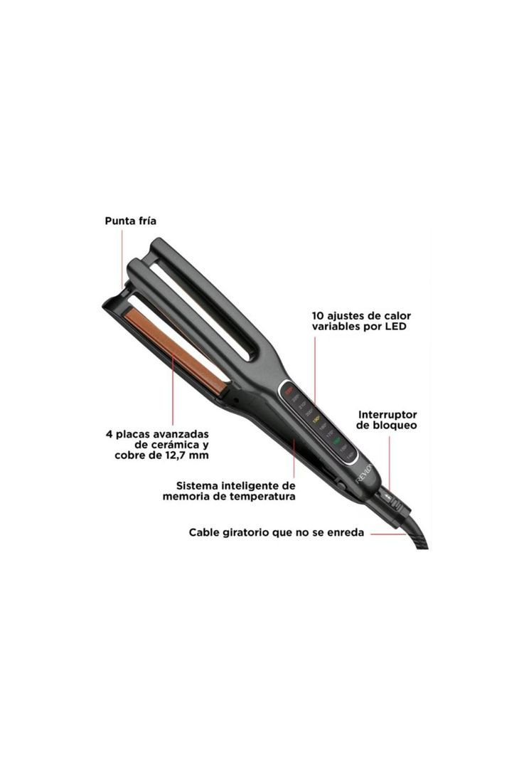 Revlon Plancha de Pelo de Doble placa de Cobre y Cerámica Recta-3