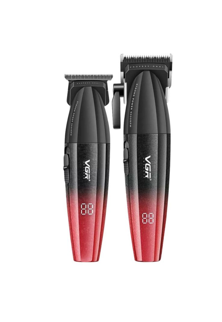 Barber Combo VGR Profesional V640 Clipper y Trimmer 9000RPM Rojo-0