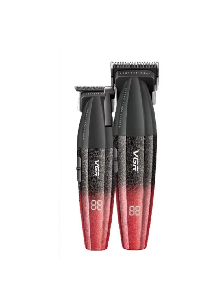 Barber Combo VGR Profesional V640 Clipper y Trimmer 9000RPM Rojo-2