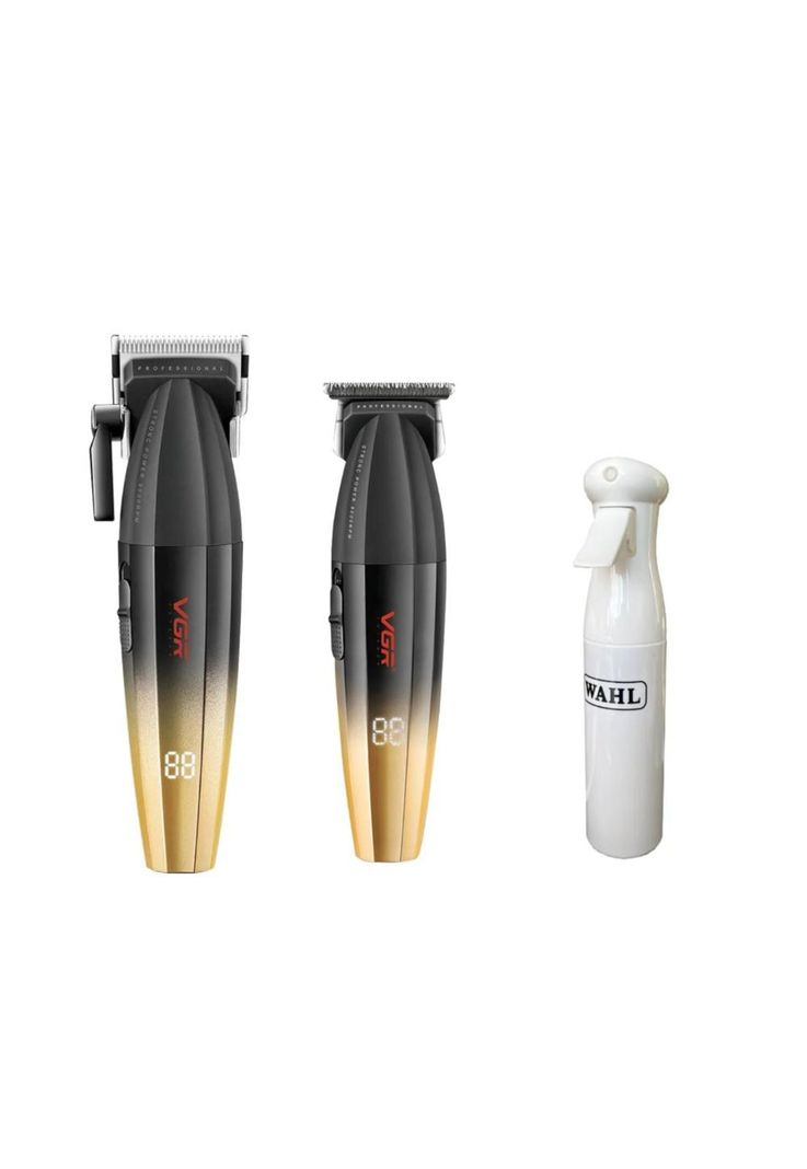 Barber Combo VGR Profesional Gold Clipper y Trimmer 9000RPM-0