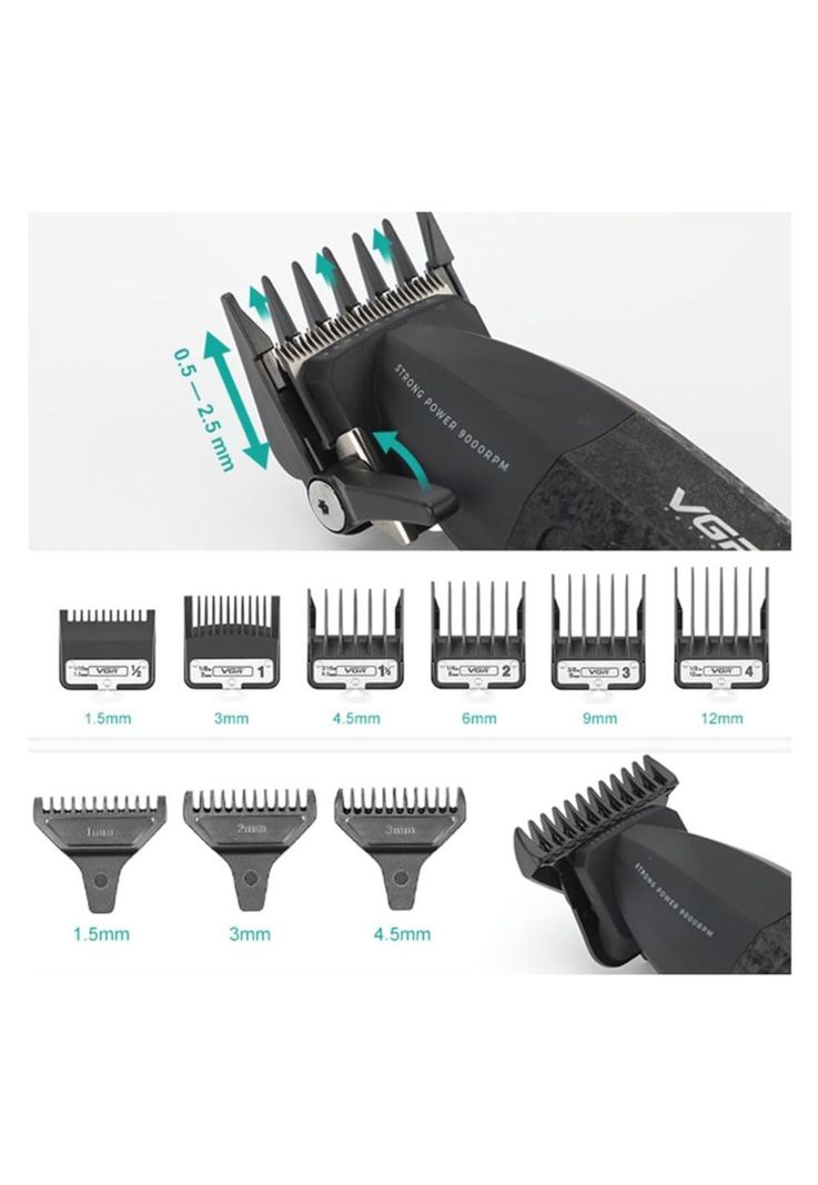Barber Combo VGR Profesional V640 Clipper y Trimmer 9000RPM-4