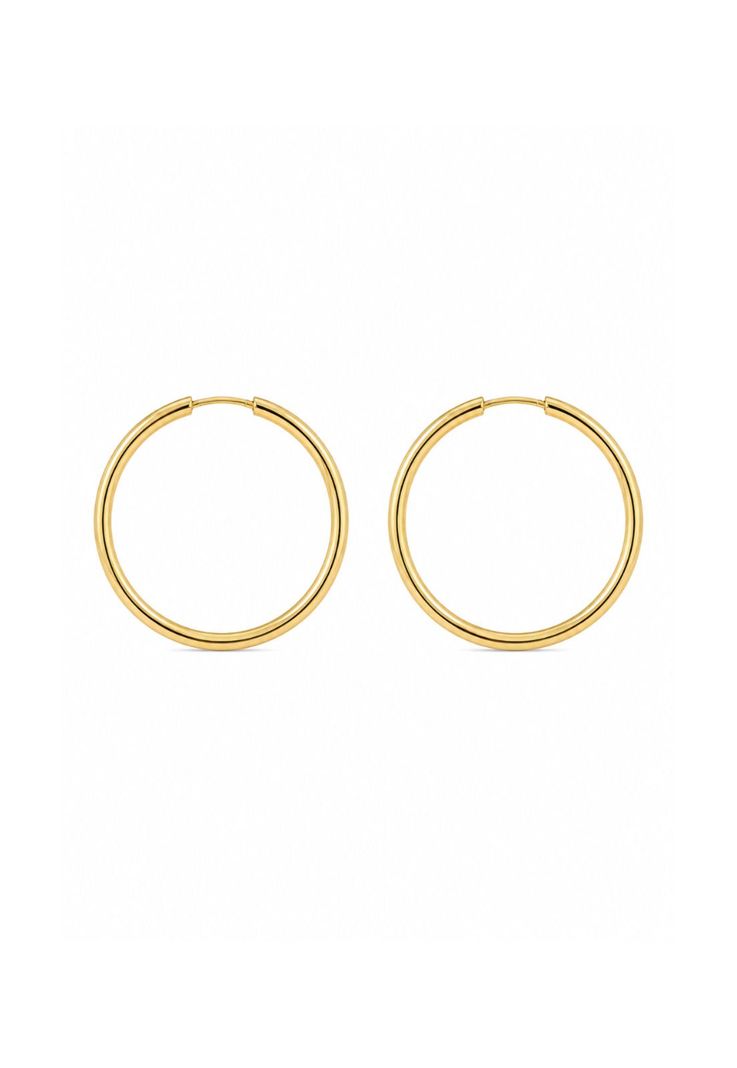 Aros Argolla Tubo 15mm Oro 18k 2.10gr Clasicas Regalo Mujer Dorado 0