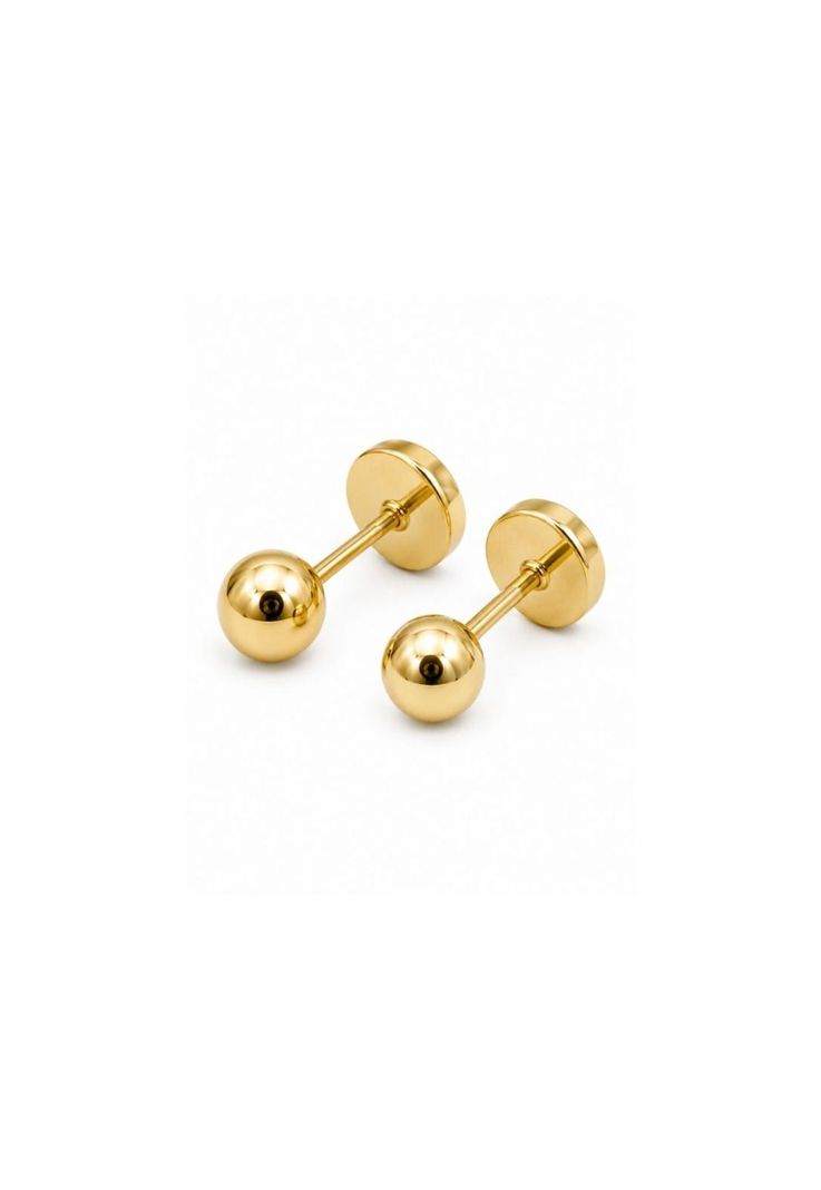 Aros Abridores Bolita 4.5mm N4 Oro14k Bebe Nina Hipoalergenico Dorado 0