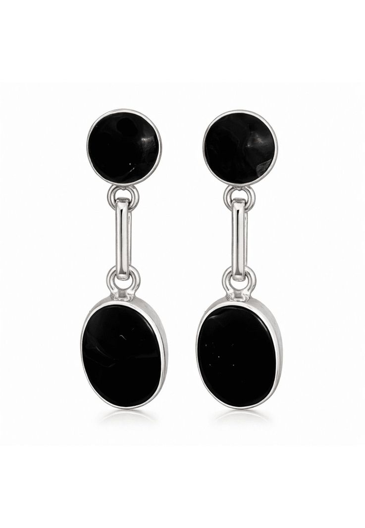 THYRFING blackl ブラックメタル Aros Ónix Ovalado Plata 950 Tornillo Mariposa Colgantes Mujer