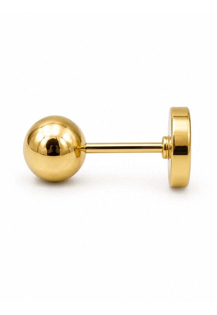 Aros Abridores Bolita 5mm N5 Oro 14k Bebe Hipoalergenico Dorado 0