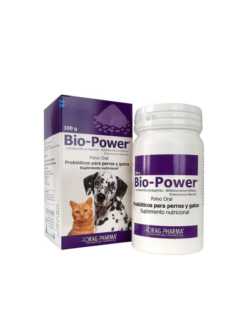 Bio Power Probiótico 100g Para Perro Y Gatos -0
