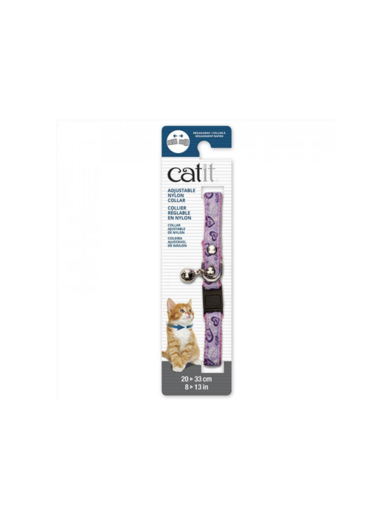 Collar Ajustable Anti Ahorque Catit Purpura Corazones para Gatos-1