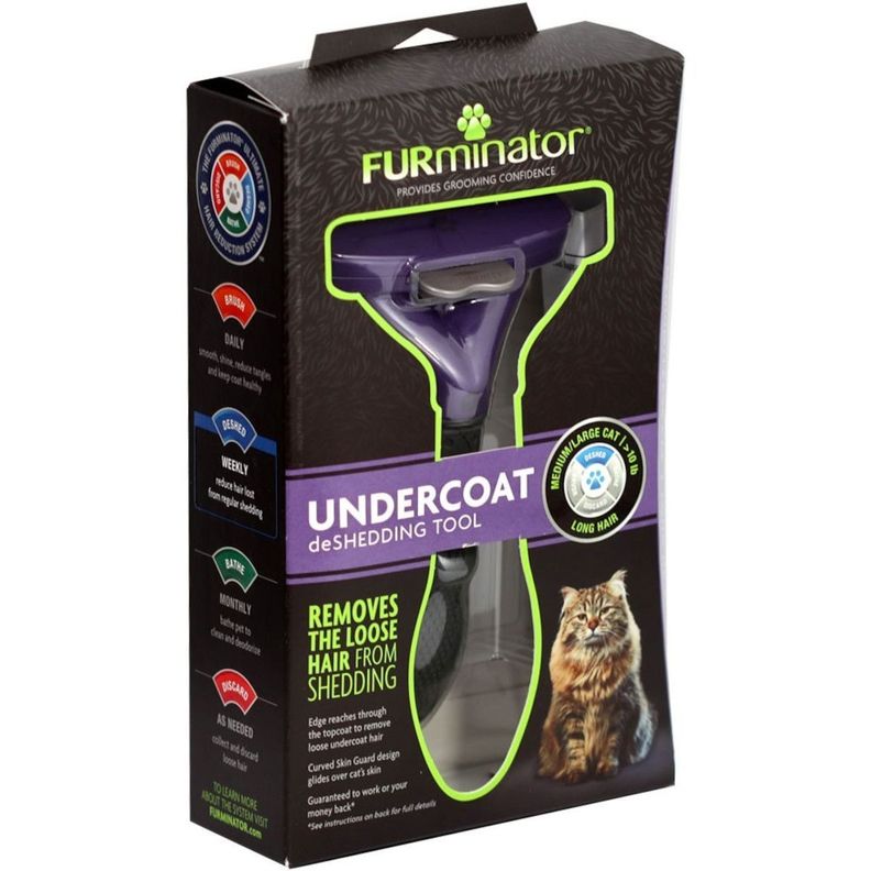 Cepillo Furminator Pelo Largo Medium/Large para Gato-0
