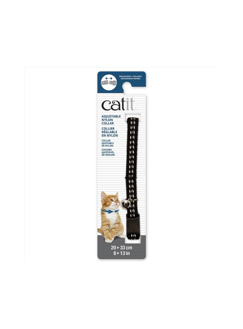 Collar Reflectante Anti Ahorque Catit Negro para Gatos-0