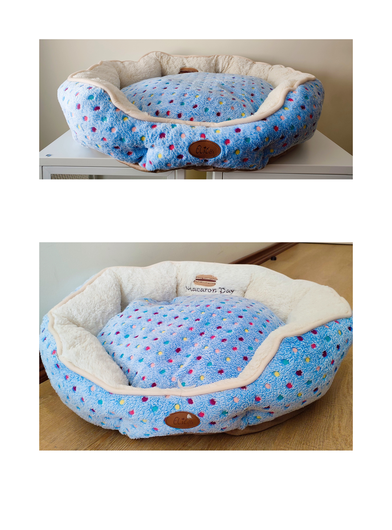 Cama Azul Puntos para Perros y Gatos-1