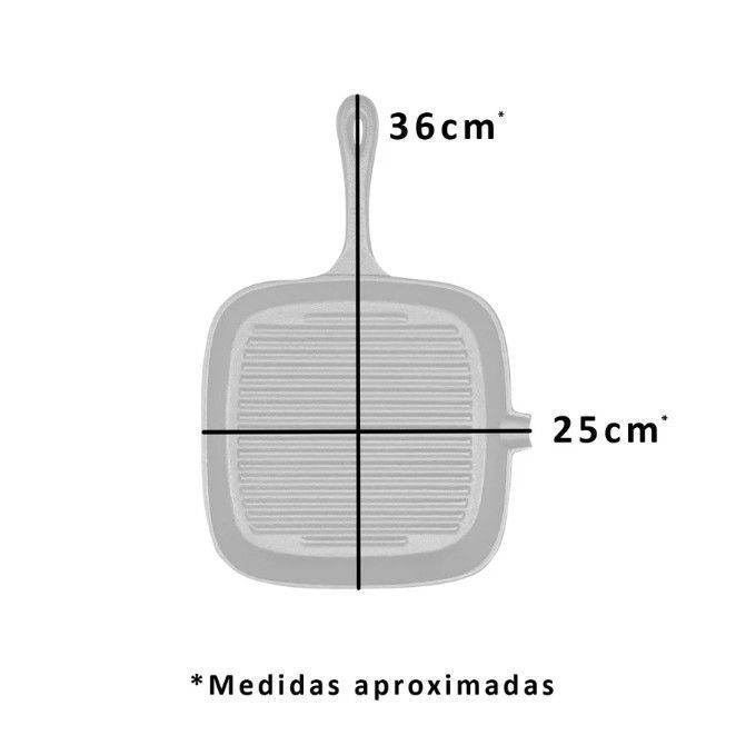 Sartén Cuadrado de Fierro Fundido-1