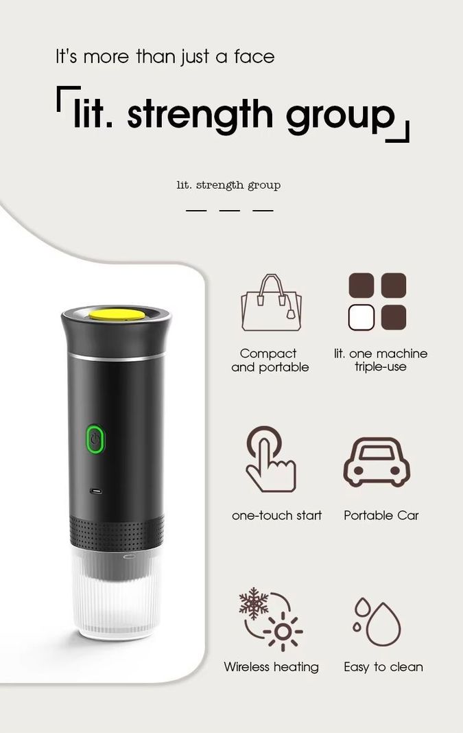 Máquina De Café Espresso Portátil Recargable 3 En 1 Cápsulas y Molido-1