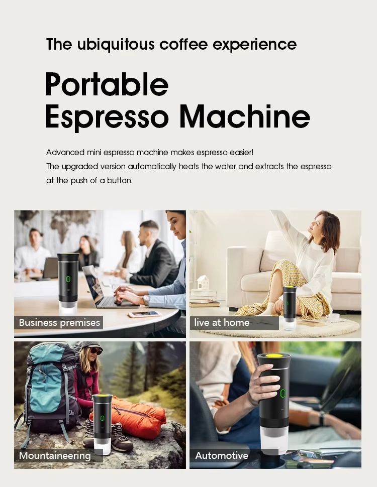 Máquina De Café Espresso Portátil Recargable 3 En 1 Cápsulas y Molido-4