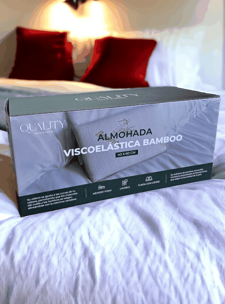 Almohada Viscoelastica de Bamboo 40x60x12cm QualityHome-5