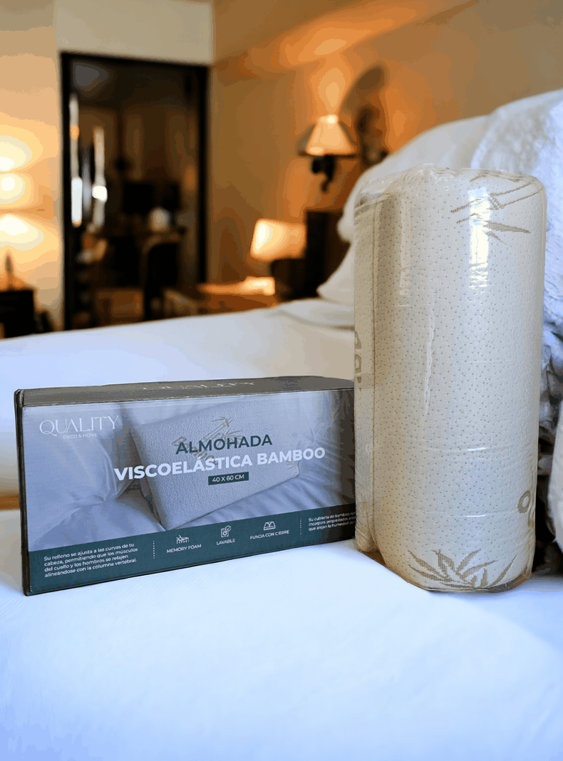 Almohada Viscoelastica de Bamboo 40x60x12cm QualityHome-6