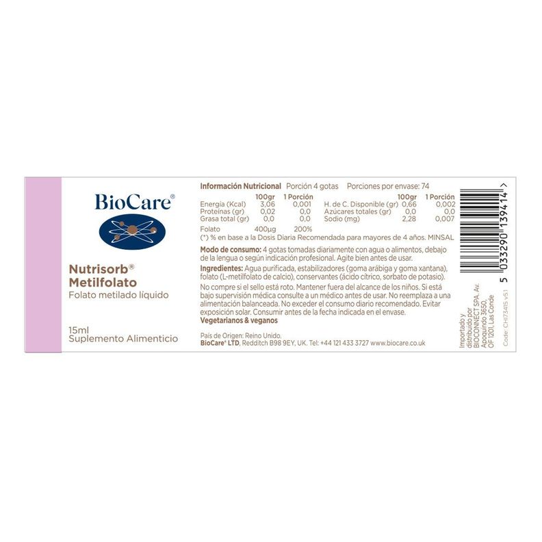 Vitaminas - Nutrisorb Metilfolato Liquido 15ml-2