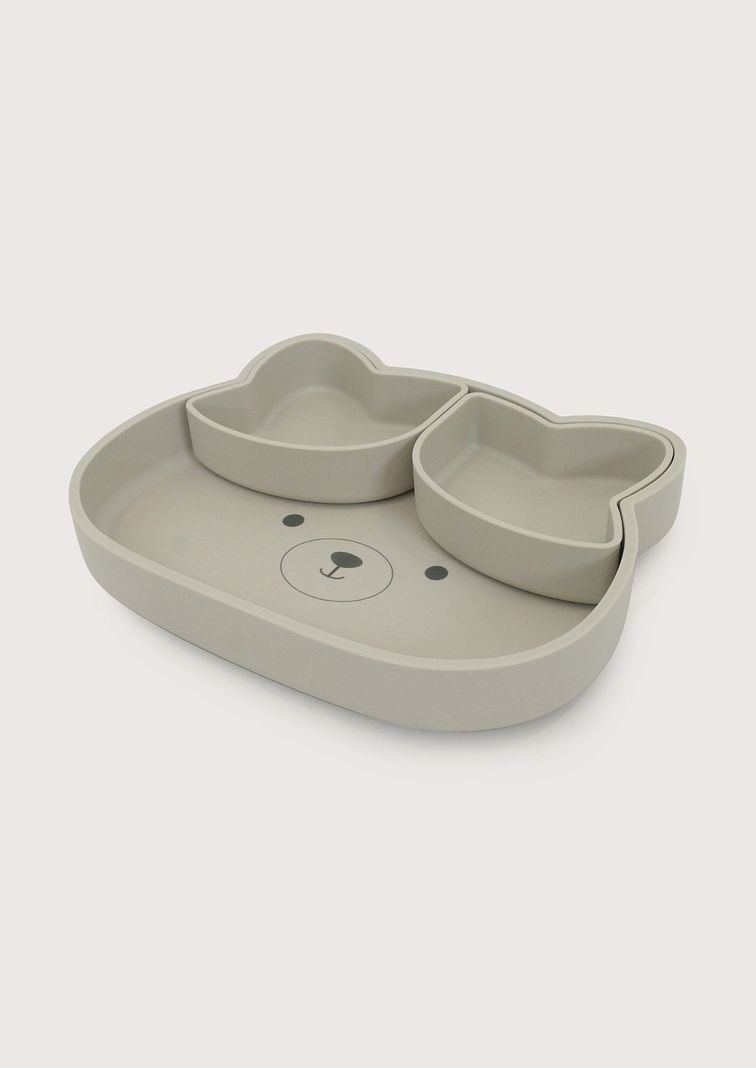 Plato oso con base antideslizante gris