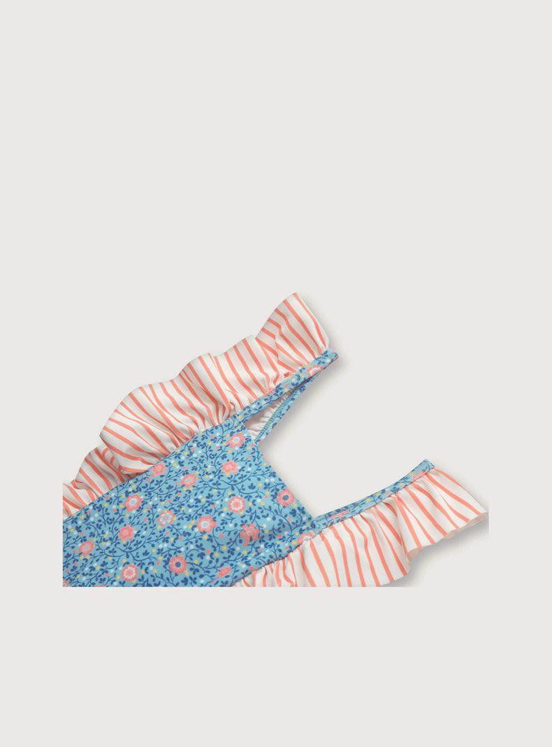 Traje De Baño De Niña Con Vuelo Turquesa (6M A 4A) Opaline-2