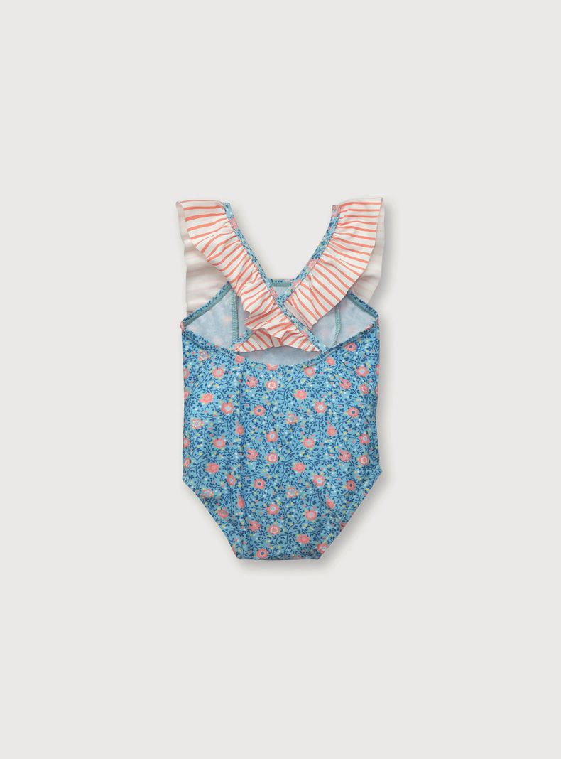 Traje De Baño De Niña Con Vuelo Turquesa (6M A 4A) Opaline-1
