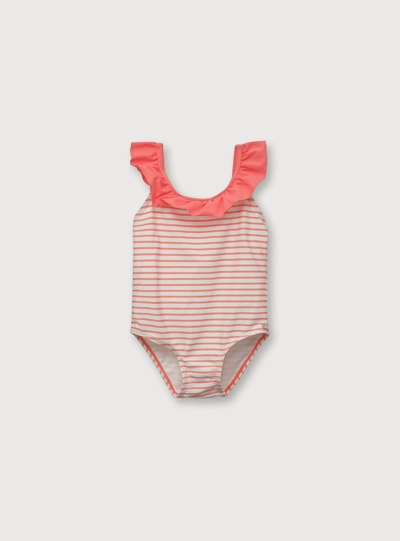 Traje De Baño De Niña Con Vuelo Rosado (6M A 4A) Opaline-0